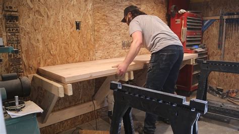 Diy Workbench Build Wall Mounted Woodworking Bench Youtube
