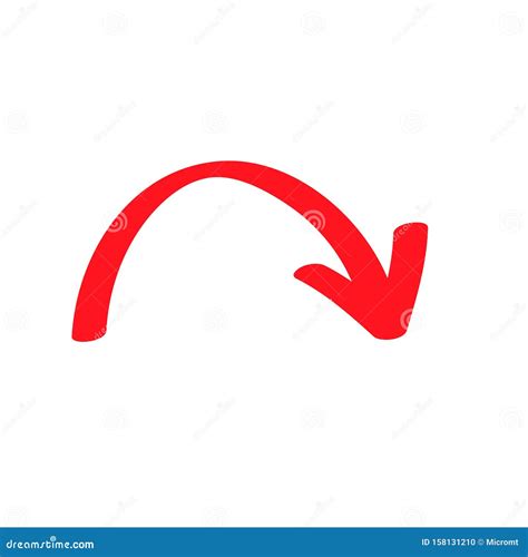 Red Curved Arrow Sign Symbol And Icon For Business Or Website Button