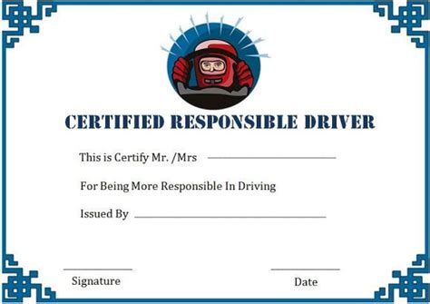 Safe Driving Certificate Template 20 Printable Certificate Templates