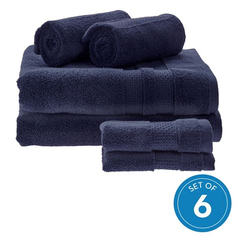 Idesign Spa 6 Piece Bath Towel Set With 2 Bath Towels 2 Hand Towels