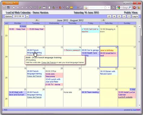 LuxCal Calendar 2.7.1 - Free Event Calendar, Free Web Calendar, Luxcal, Luxcal Web Calendar, Php ...