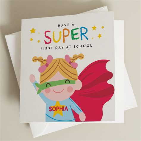 Personalised Back To School Card First Day Of School Greeting Card