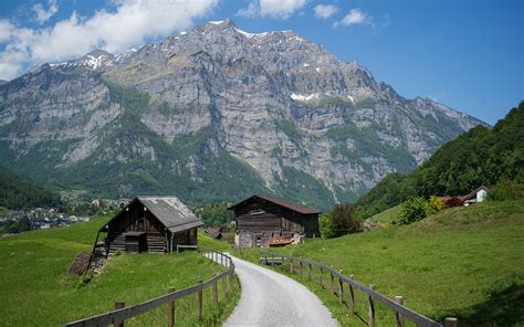 Papeis De Parede 1920x1200 Suíça Montanhas Estradas Glarus Alpes