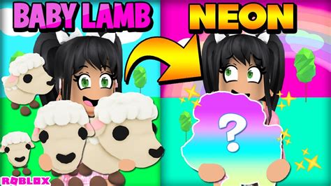 Making My First Neon Lamb Pet In Adopt Me Roblox Youtube