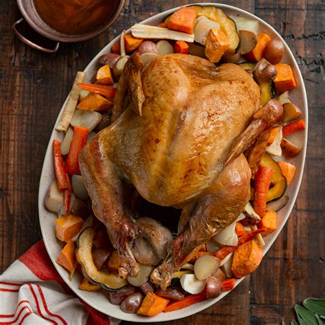 brown butter sage whole turkey with roasted root vegetables shady brook farms