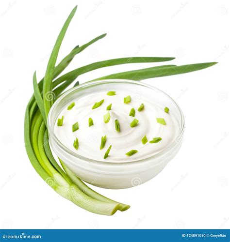 Sour Cream With Onion In Bowl Stock Photo Image Of Fresh Bowl 124891010