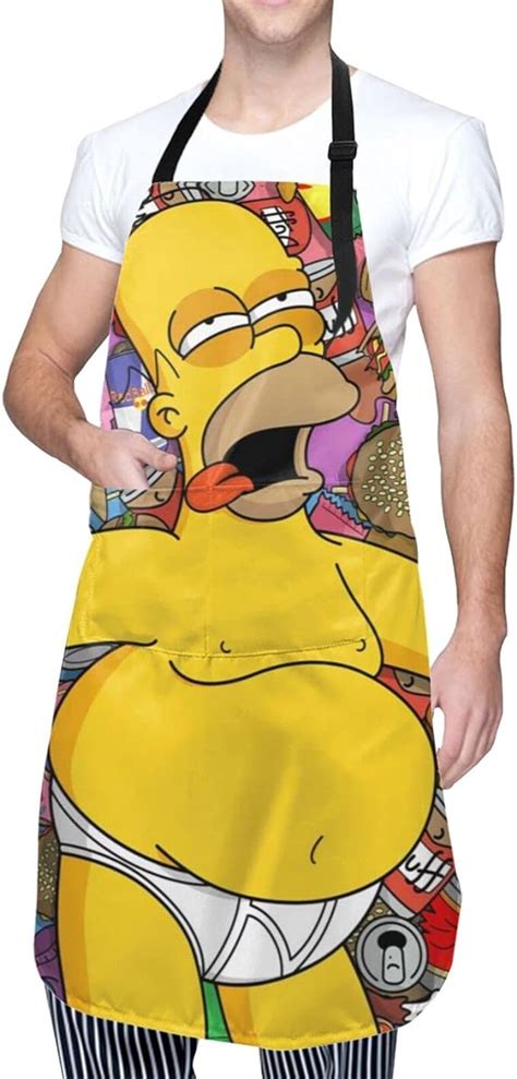 Homer J Simpson Anime Waterproof Apron Adults Male Female With Pockets