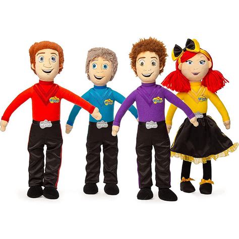 The Wiggles Kids Group Plush Dolls 4pk Yellow Red Blue Purple Character