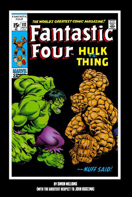 1971 Simon Williams Comic Artist Hulk Vs Thing Marvel Comics Covers