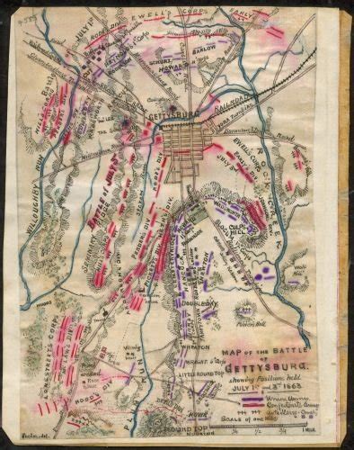 Buy 1863 Of The Battle Of Gettysburg Showing Positions Held July 1st