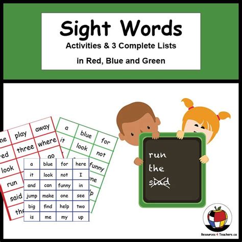Sight Words Spelling And Reading Activities Complete Lists In 3