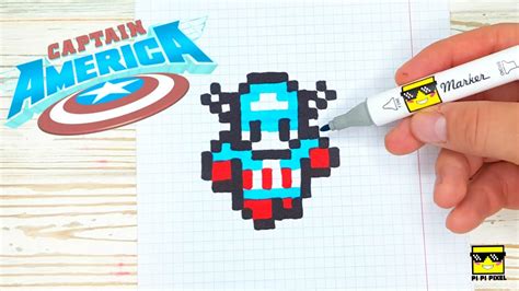 Captain America Pixel Art КАПИТАН АМЕРИКА РИСУНКИ ПО КЛЕТОЧКАМ
