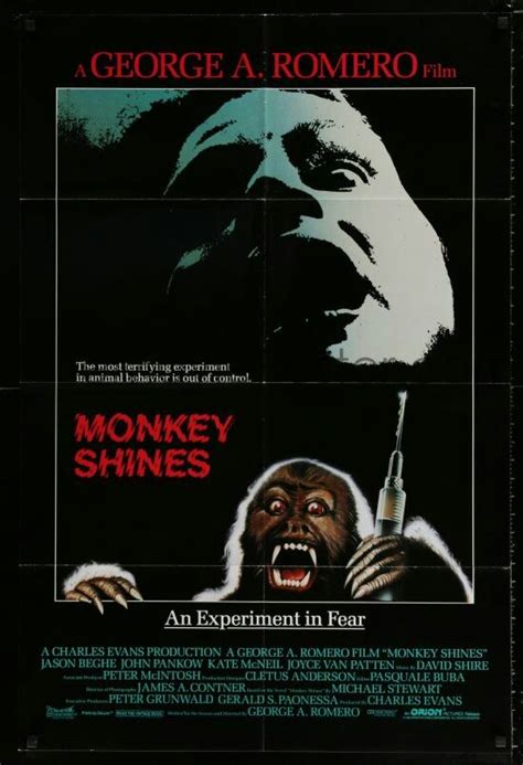 Monkey Shines 1988 Science Fiction Movie Posters Horror Movie Fan