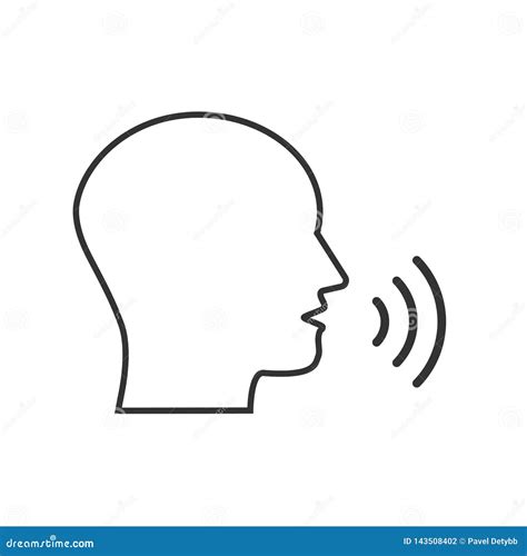 Head Talk Speaking Icon Vector Illustration Flat Design Stock