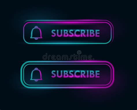 Neon Light Subscribe Banner Design Template Stock Vector Illustration