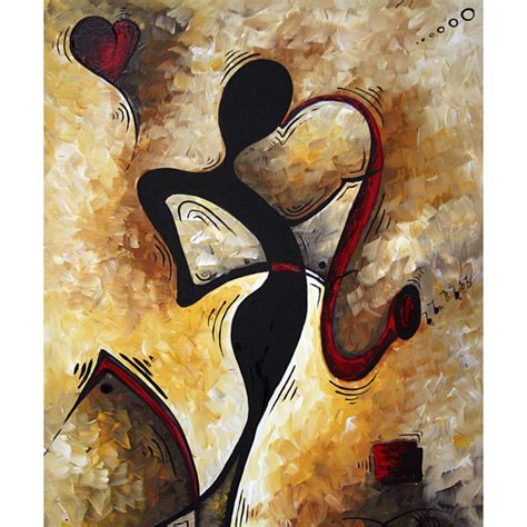 Contemporary Art Woman Abstract Oil Painting Canvas For The Love Of Music Hand Painted Home