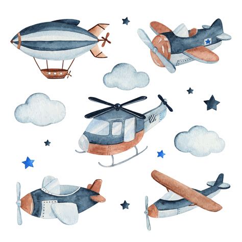 Premium Vector Watercolor Set Illustration Of A Cute And Adorable Air