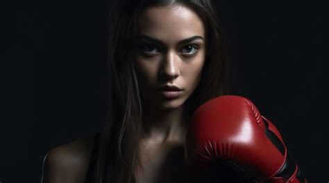 Premium Ai Image Boxing Woman Boxing Girl Girl Kickboxer Fight Girl