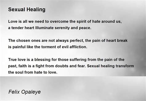 Sexual Healing Sexual Healing Poem By Aston Marley