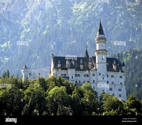 Neuschwanstein Castle View From The West Allgaeu Bavaria Germany