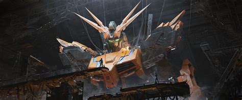 Fond Décran Gundam Robot Géant Art Numérique Illustration