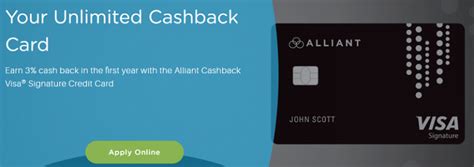 You can choose to receive cash back from your alliant credit card via a credit card statement credit (appearing within one billing cycle) or as a deposit into your alliant checking or savings. Alliant Cashback Visa Signature Credit Card Review: 3% Cash Back First Year, 2.5% Thereafter