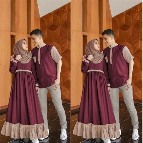 Baju couple muslim keluarga besar adik kakak elegan. Baju Couple Kondangan Kekinian / 7 Style Baju Couple ...