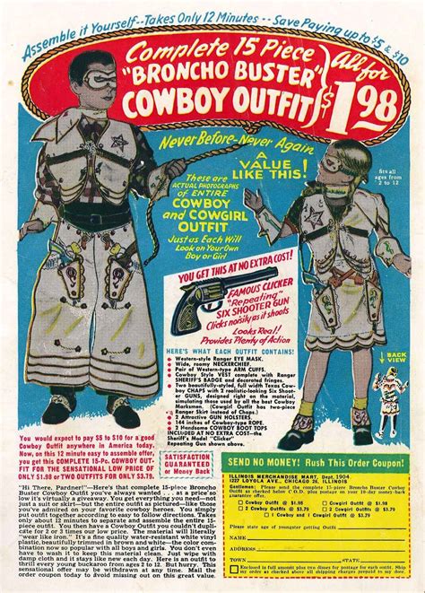 Cowboy And Cowgirl Outfit Vintage Ads Cowboy Outfits Old