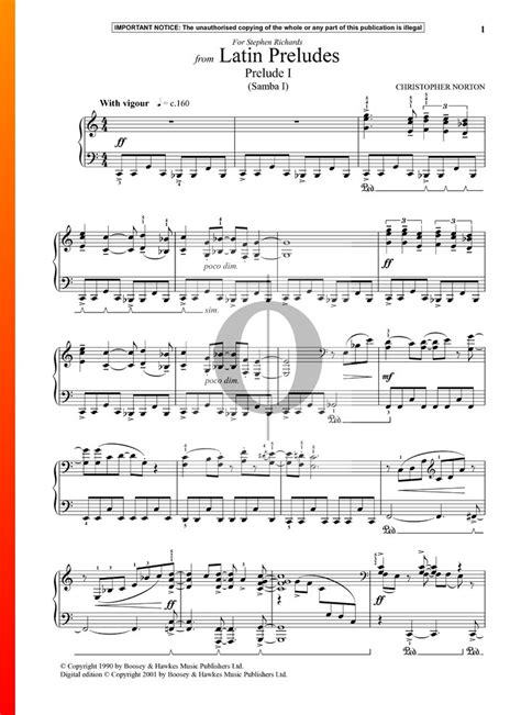 Latin Preludes 1 Prelude 1 Slow Samba Christopher Norton Piano Sheet Music Oktav