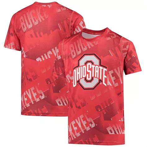 Youth Scarlet Ohio State Buckeyes Make Some Noise Sublimated T Shirt