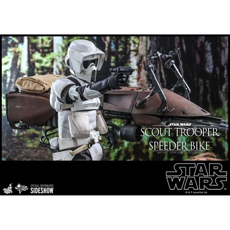 Star Wars Rotj Scout Trooper And Speeder Bike 16 Scale Figure Set