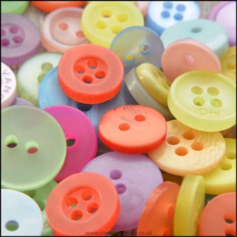 Small Mixed Colour Craft Buttons Somerset Beads