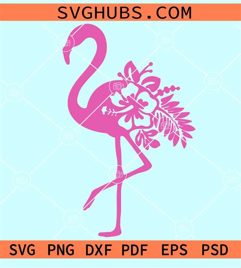 Pink Flamingo Svg Floral Pink Flamingo Svg Flamingo Flowers Svg