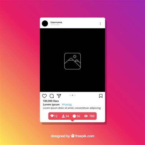 Editable blank instagram post template. Instagram post template with notifications Vector | Free ...
