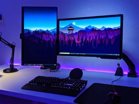 Updated My Battlestation With A Vertical Monitor Setup Computer Desk