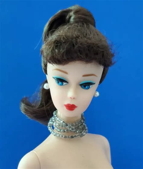 VINTAGE BARBIE BRUNETTE Ponytail NUDE Doll W Choker Reproduction REPRO