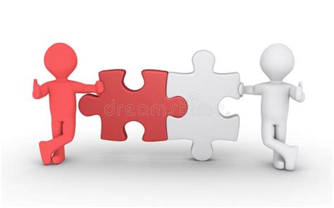 Two Puzzle Connection Concept Stock Illustration Illustration Of