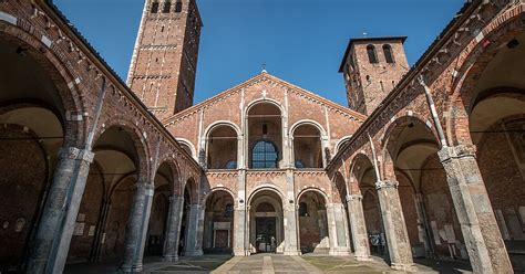 Pictures of the church on wikimedia commons are here. Basilica of Sant'Ambrogio in Duomo, Milan, Italy | Sygic ...