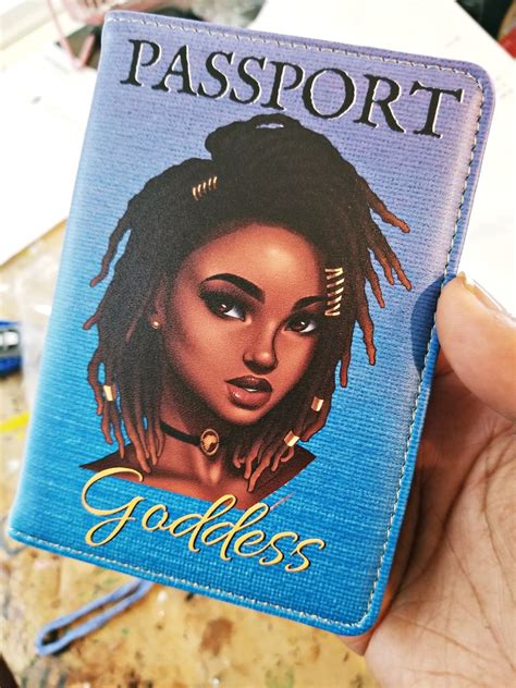 Blue Passport Cover With Loc Goddess African American Black Etsy