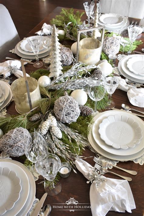 Gold And Silver Snowflake Christmas Table Setting Home With Holliday