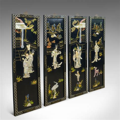 Antiques Atlas Set Of Four Chinese Wall Panels Decorative C20th