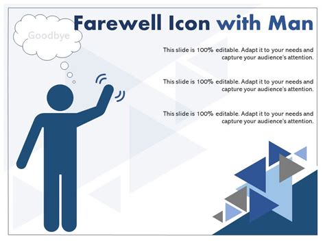 Farewell Icon With Man Powerpoint Slide Template Presentation