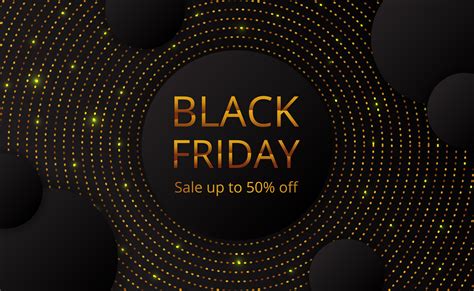 Black Friday Sale Offer Banner Poster Template With Circle Golden Dot