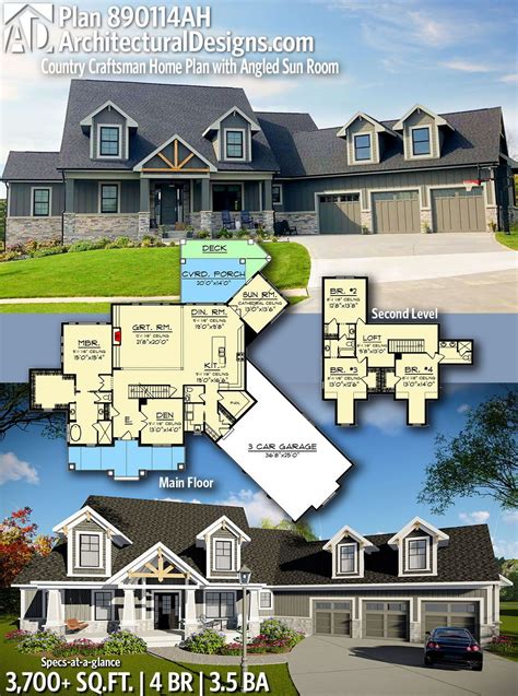 Architectural Designs Craftsman Home Plan 890114ah Gives You 4 Bedrooms
