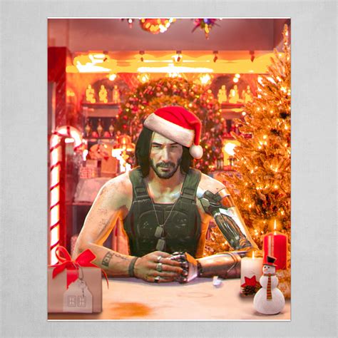 Cpunk Guy Merry Christmas ☃️🎄 With Johnny Silverhand Keanu Reeves 🔥