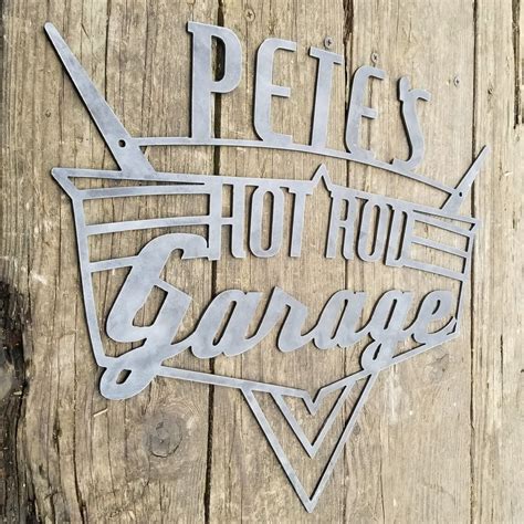 Personalized Hot Rod Garage Sign Vintage Retro Wall Art Etsy