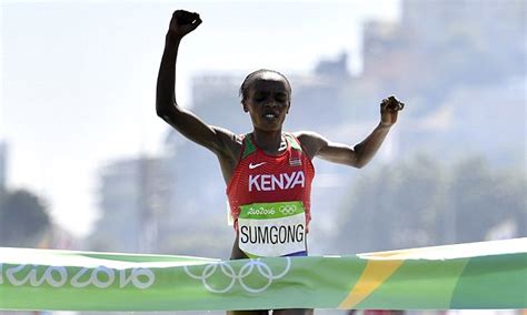 Kenyas Jemima Jelagat Sumgong Wins Gold In Womens Marathon While