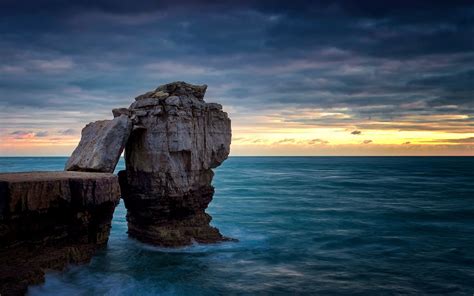 Wallpaper Sunlight Landscape Sunset Sea Bay Rock Nature Shore