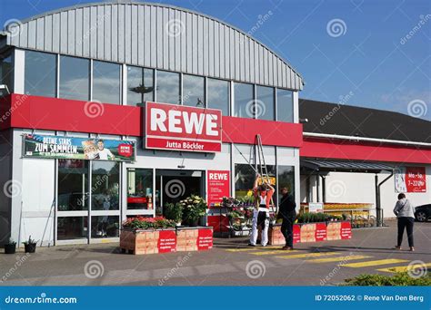 Entrance Of A Rewe Supermarket Editorial Photography Image Of