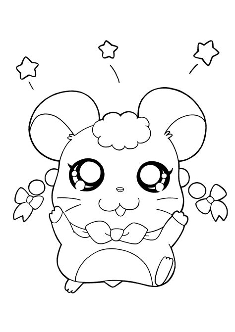 Free Coloring Page Of Kawaii Puppy Coloring Page Hamster In Cute